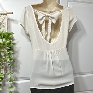 Chocolate Sheer Blouse with open back